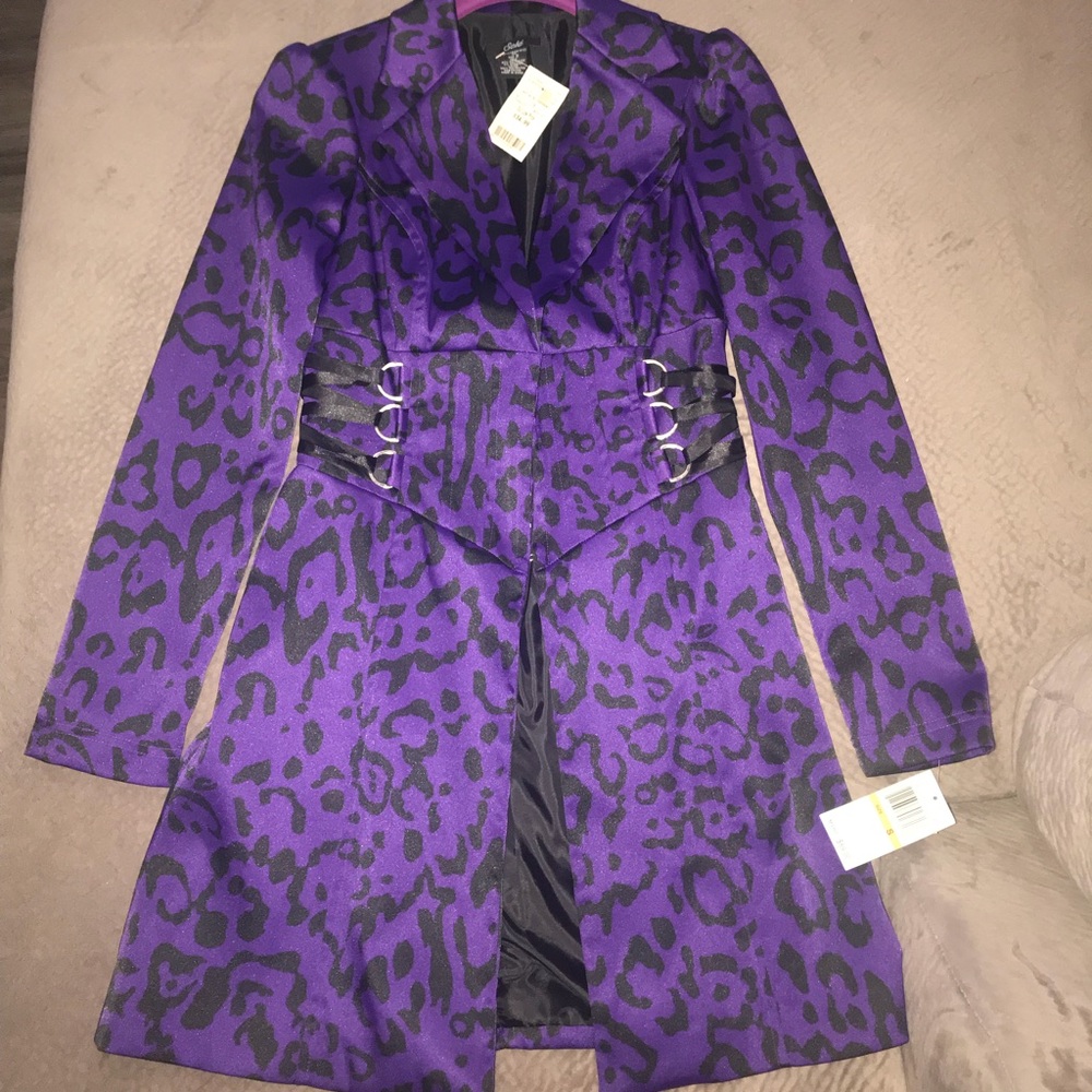 Black/Purple Leopard Statement Jacket